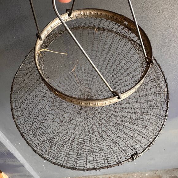 Vintage Italian Collapsible Wire Strainer Basket garden pasta mesh chicken coop - Picture 16 of 16